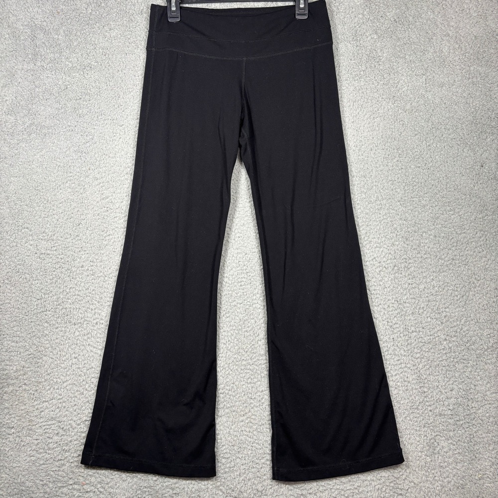 Lululemon Groove Pants Women 8 Black Flare Yoga Athletic Mid Rise Wide Leg